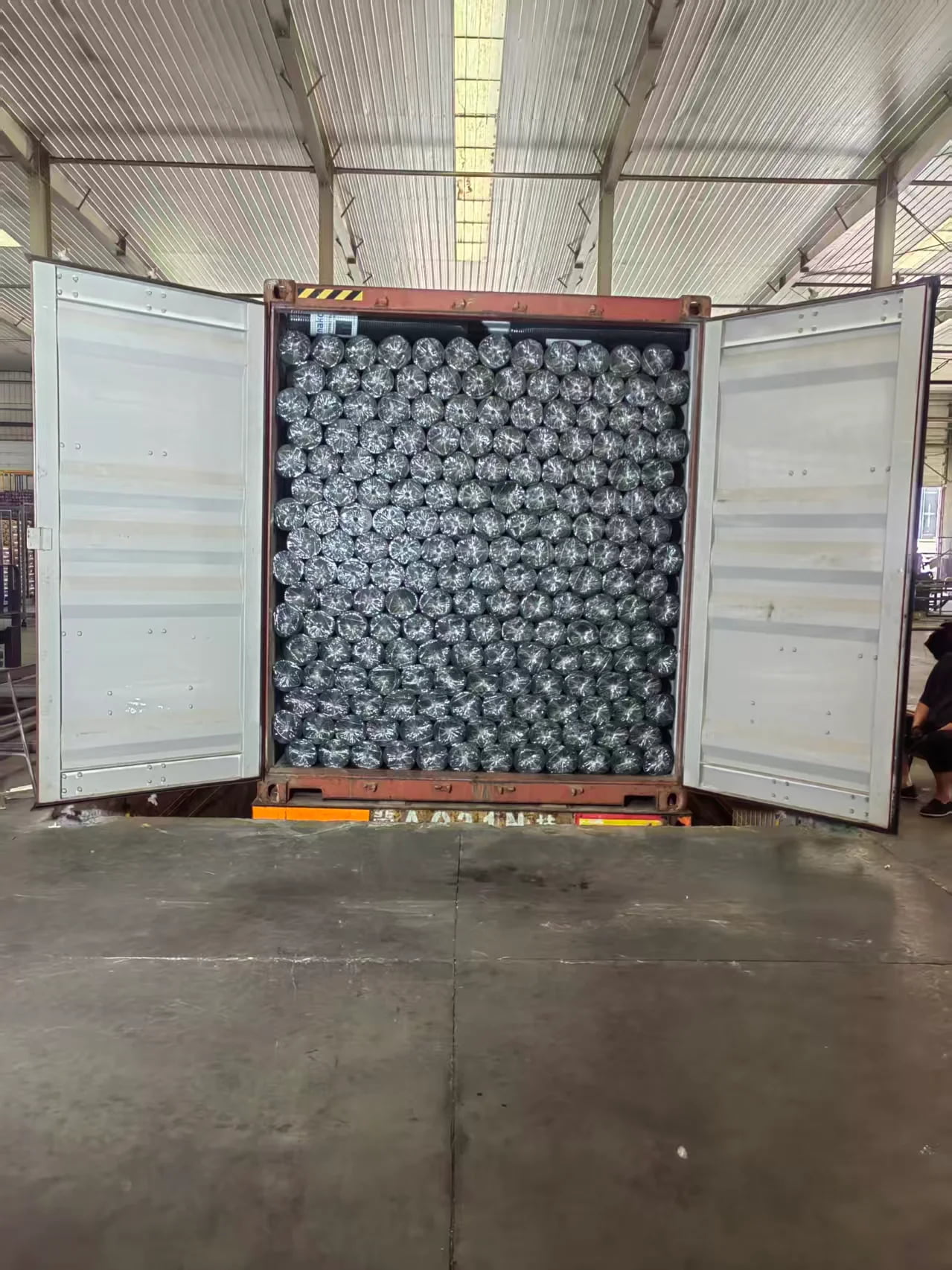 Animal fencing rolls prepared for shipment