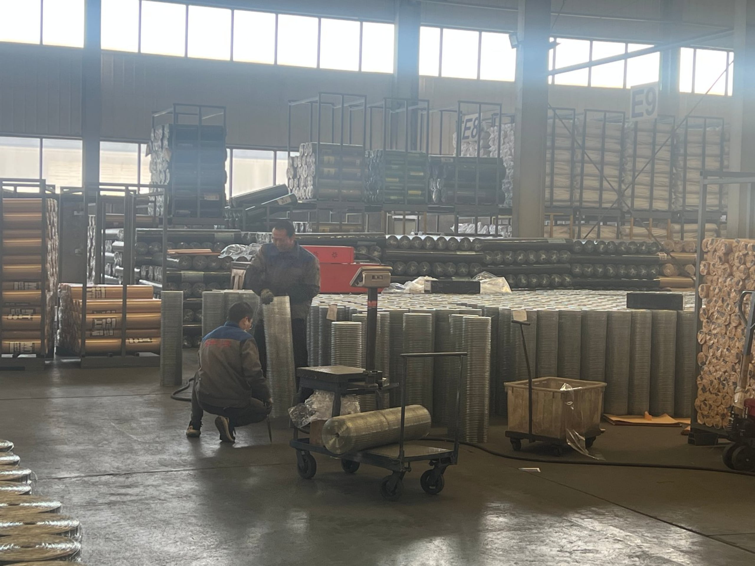 Pre-shipment inspection of PVC coated welded wire mesh rolls