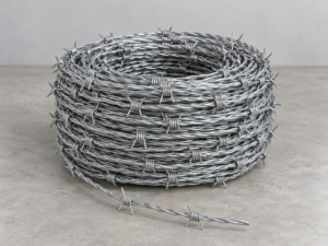 Coil of four-point galvanized barbed wire from Haoyu